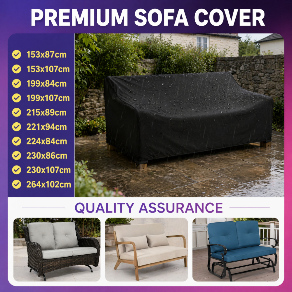 Outdoor Furniture Protector - 10 Size Heavy-Duty Outdoor Double Sofa