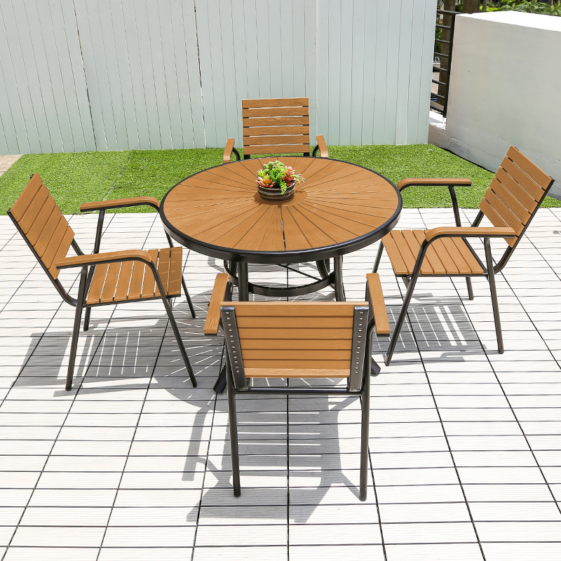 Outdoor Furniture Iron - Modern Outdoor Round Dining Table Restaurant