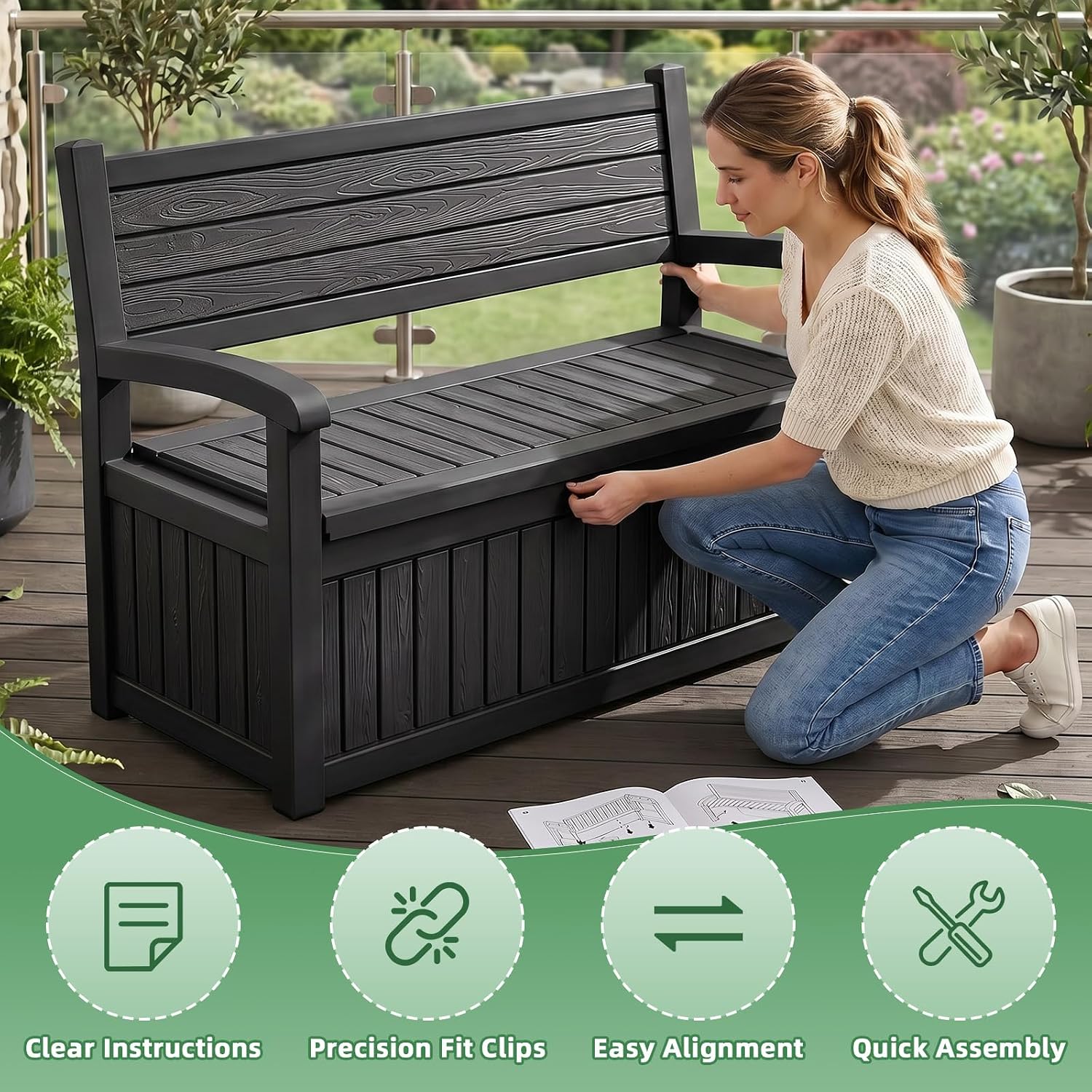 Large Outdoor Storage Bench De – обзор и цена Outdoor Furniture Cushions
