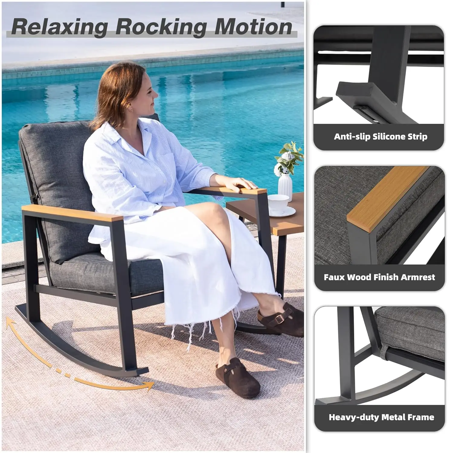 3pc Rocking Bistro Set Outdoor – обзор и цена Outdoor Furniture Cushion