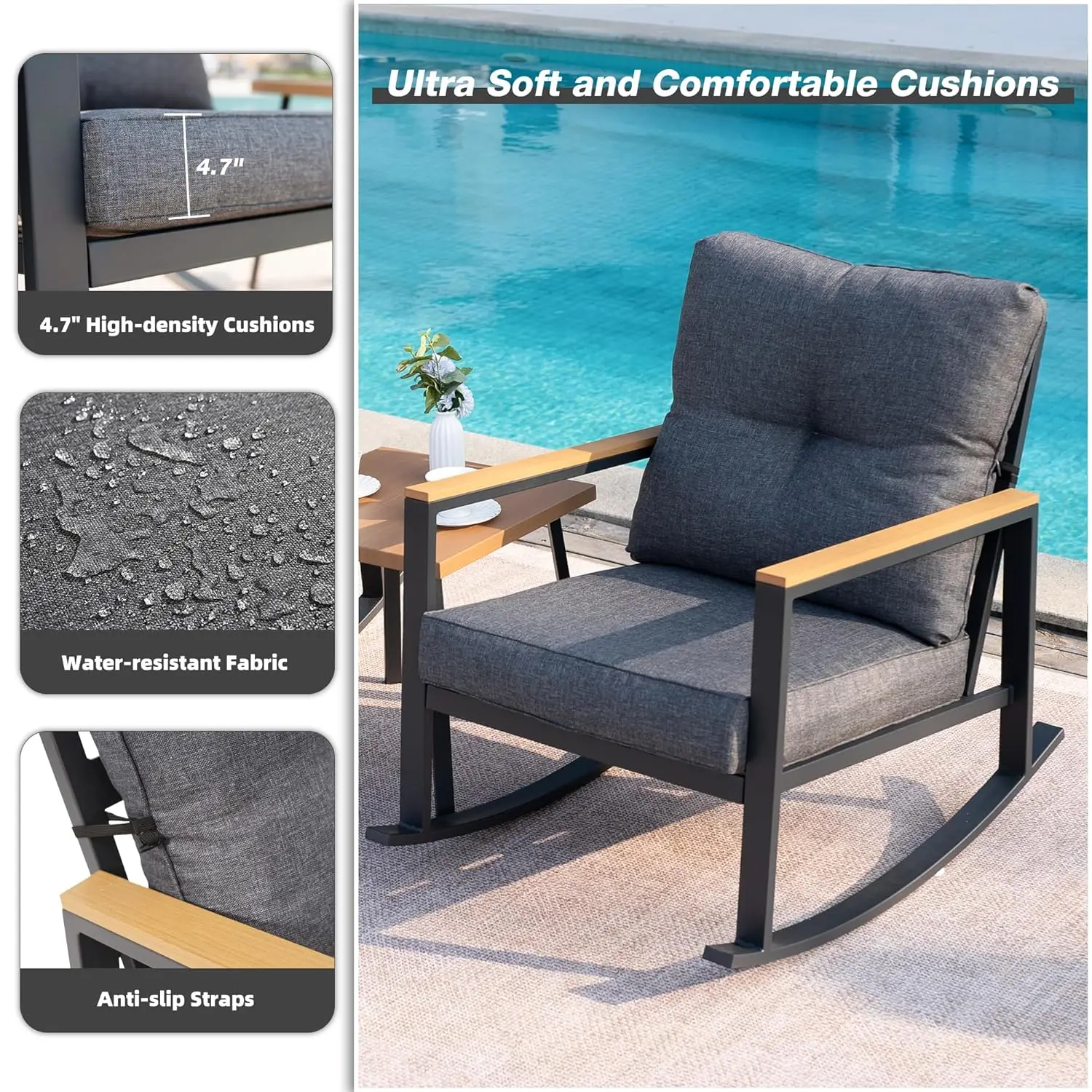 3pc Rocking Bistro Set Outdoor – обзор и цена Outdoor Furniture Cushion