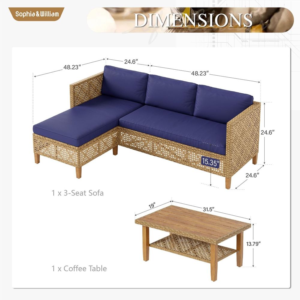 Boho Rattan Patio Sectional Se – обзор и цена Outdoor Furniture Cushions